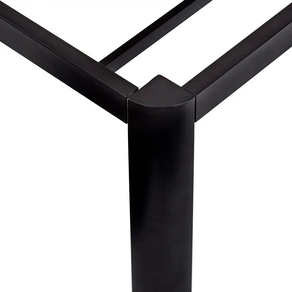 Twin size Modern Round Edge Black Metal Platform Bed Frame by HomePacific