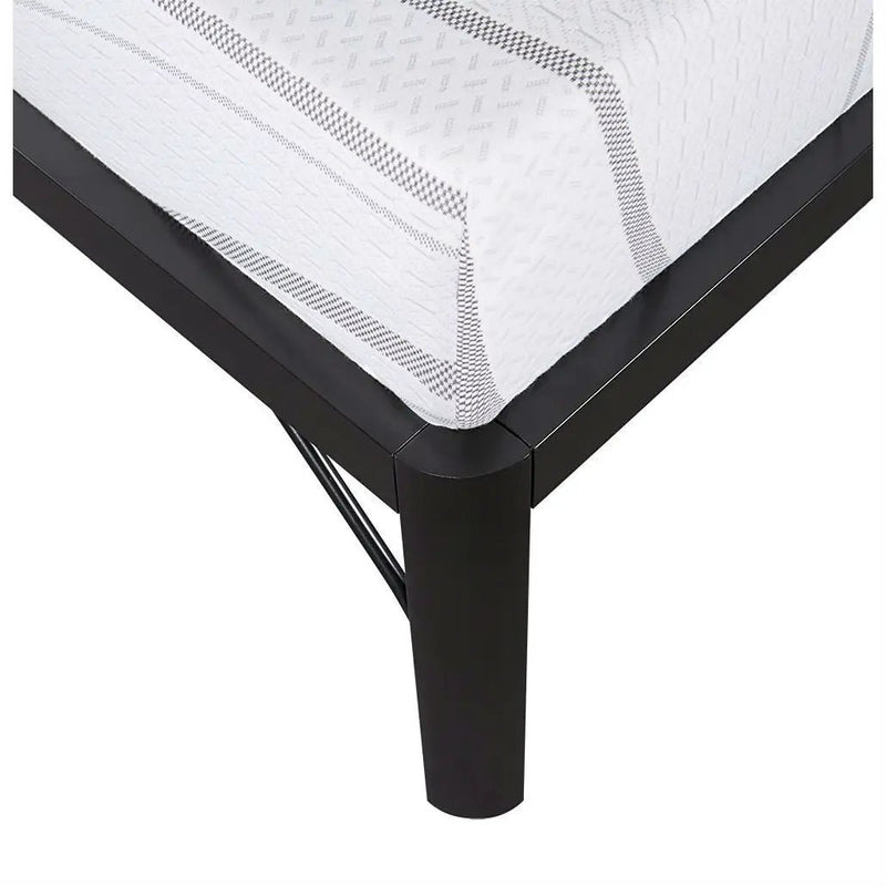 Twin size Modern Round Edge Black Metal Platform Bed Frame by HomePacific