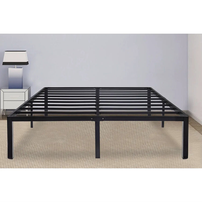 Twin size Modern Round Edge Black Metal Platform Bed Frame by HomePacific