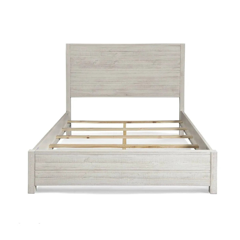 FarmHome Off White Solid Pine Platform Bed in Queen Size by HomePacific