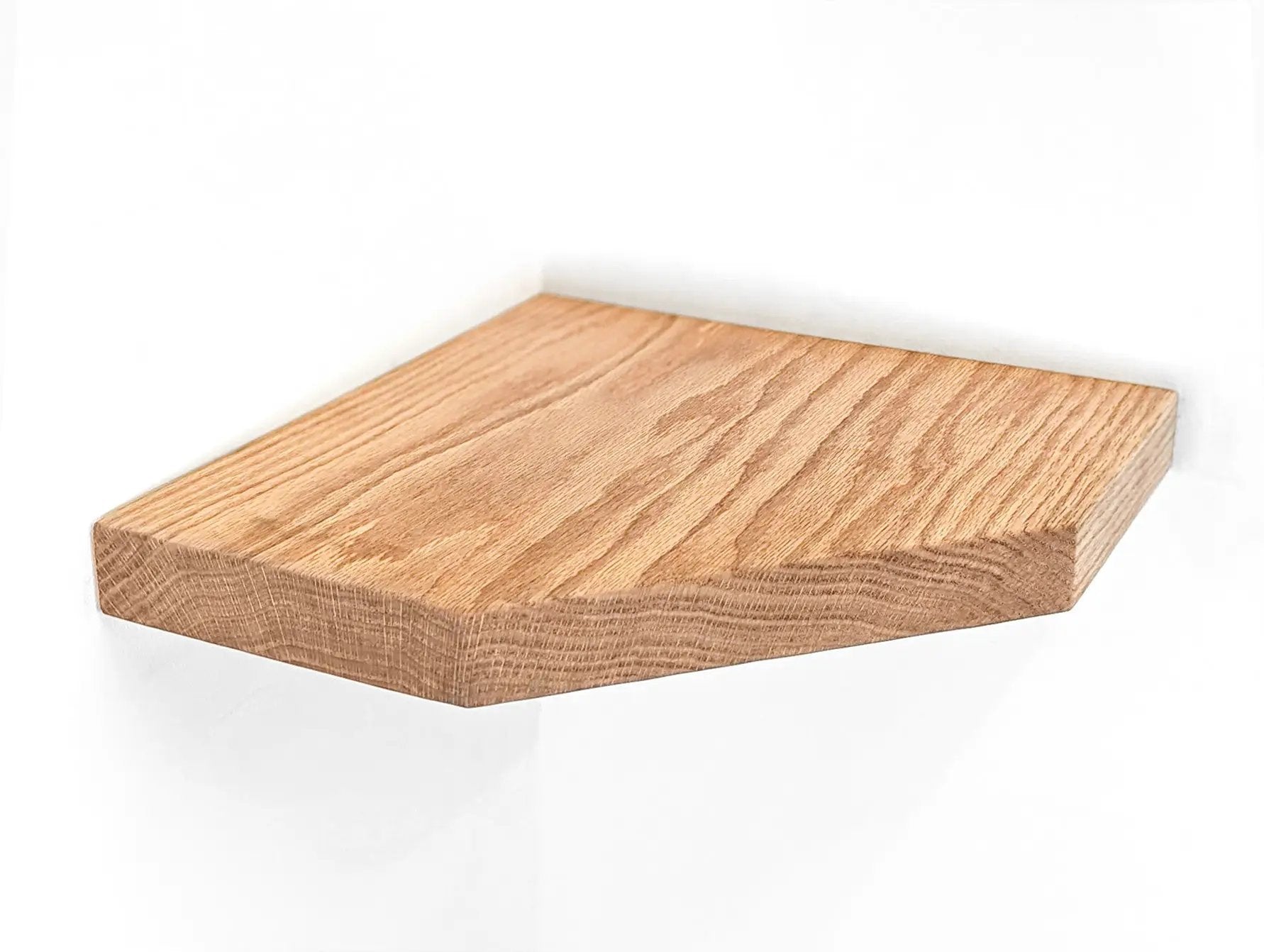 Floating Corner Shelf with Straight Edge in Mahogany by NookWoodworking