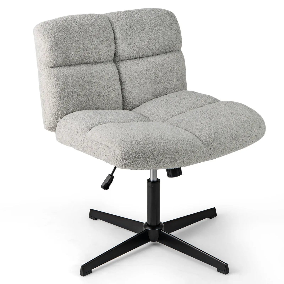Office Armless Chair Cross Legged with Imitation Lamb Fleece and Adjustable Height, photo 10 of 10