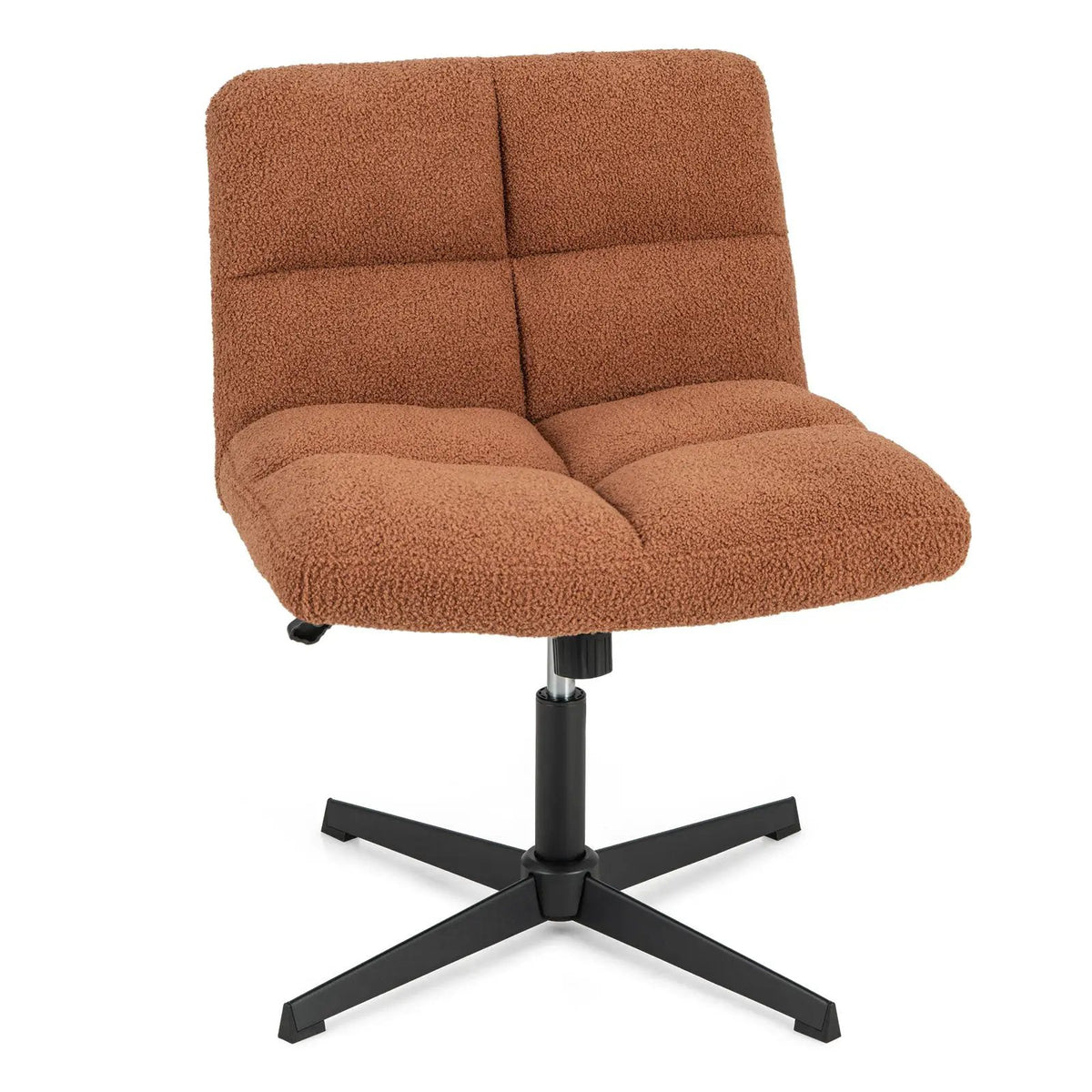 Office Armless Chair Cross Legged with Imitation Lamb Fleece and Adjustable Height, photo 9 of 10