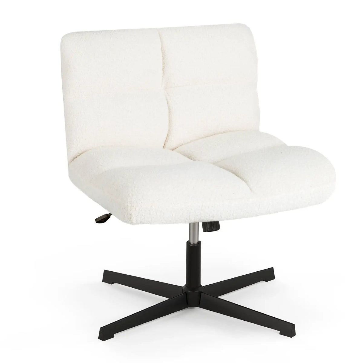 Office Armless Chair Cross Legged with Imitation Lamb Fleece and Adjustable Height, photo 3 of 10