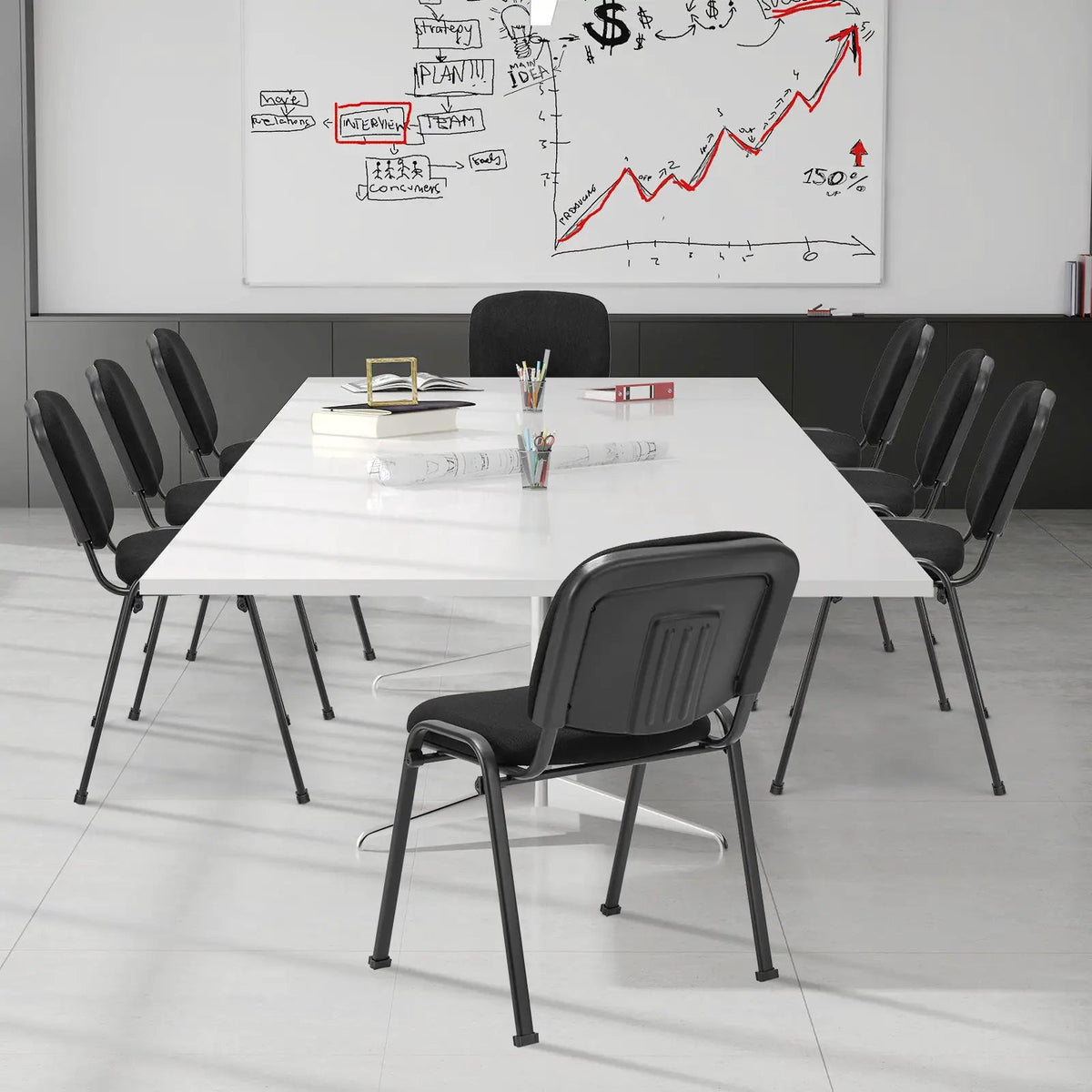Office Chair with Metal Frame and Padded Cushions for Conference Room, photo 2 of 9