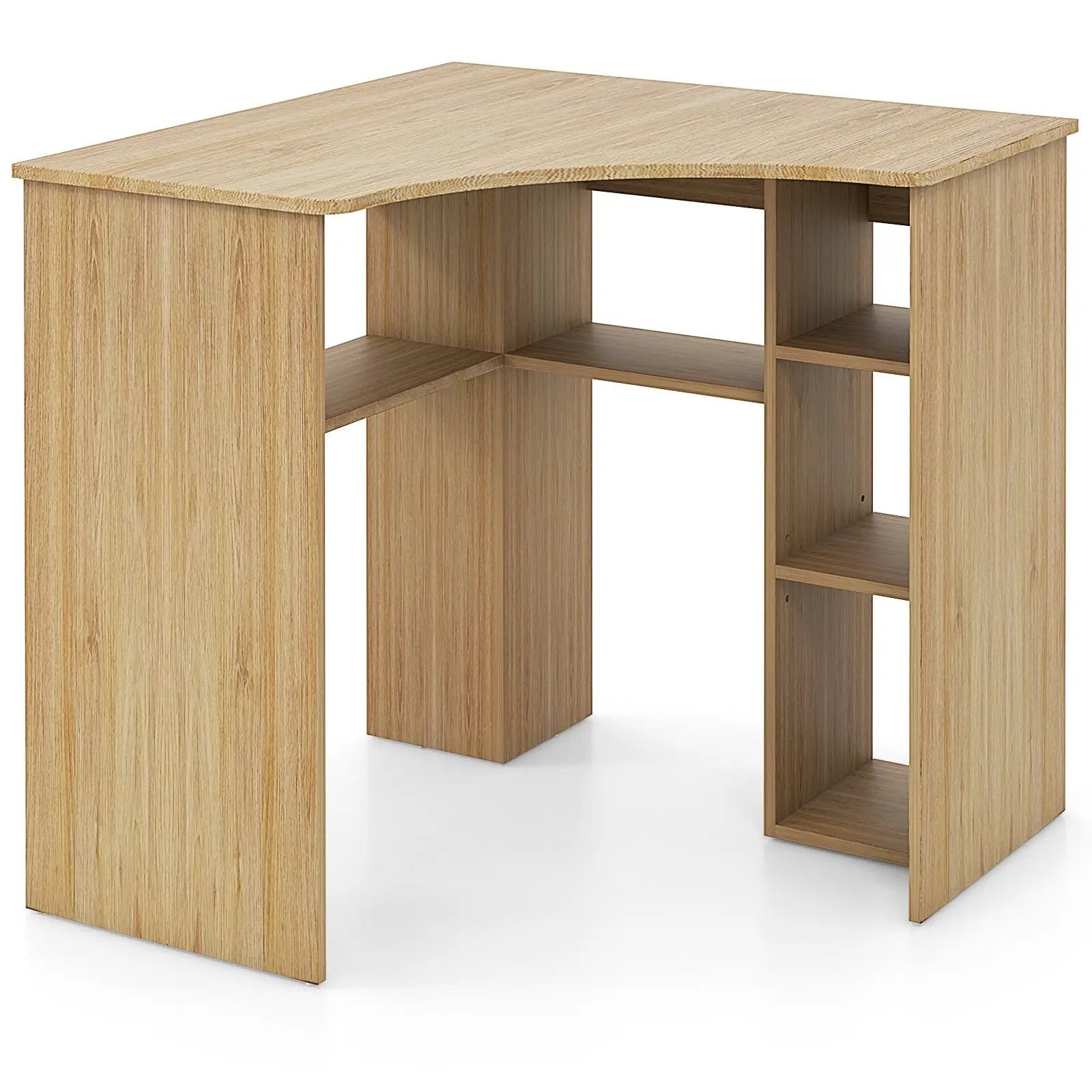 Corner Computer Desk Triangle Home Office Desk with Adjustable Shelf and Arc-Shaped Profile by DirectDeals
