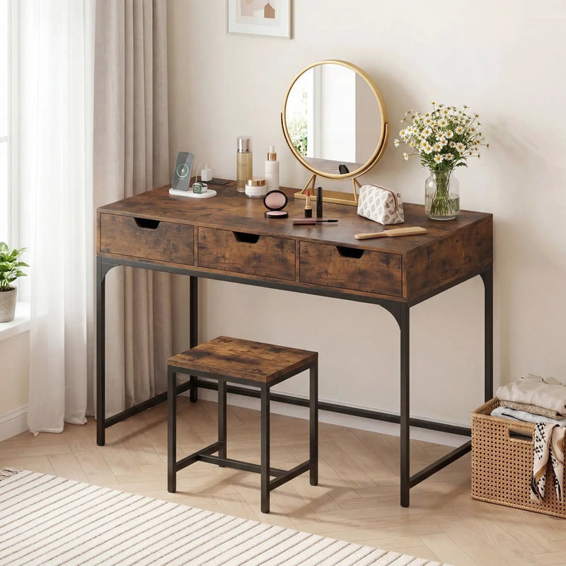 Office Desk with Power Outlets and Hidden Compartment for Study by DirectDeals