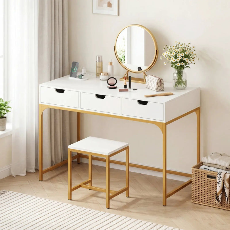 Office Desk with Power Outlets and Hidden Compartment for Study by DirectDeals