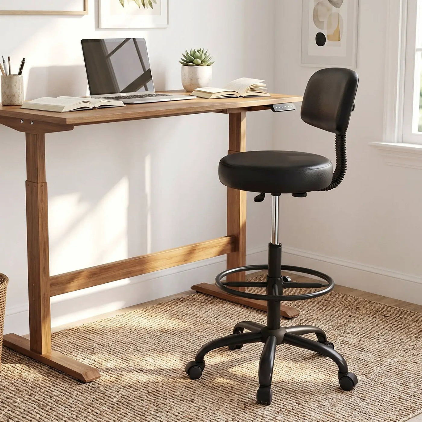 Drafting Chair with Adjustable Height & Footring by DirectDeals