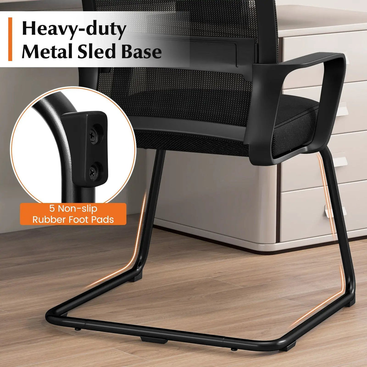Office Guest Chair with Lumbar Support for Waiting Room, photo 8 of 9