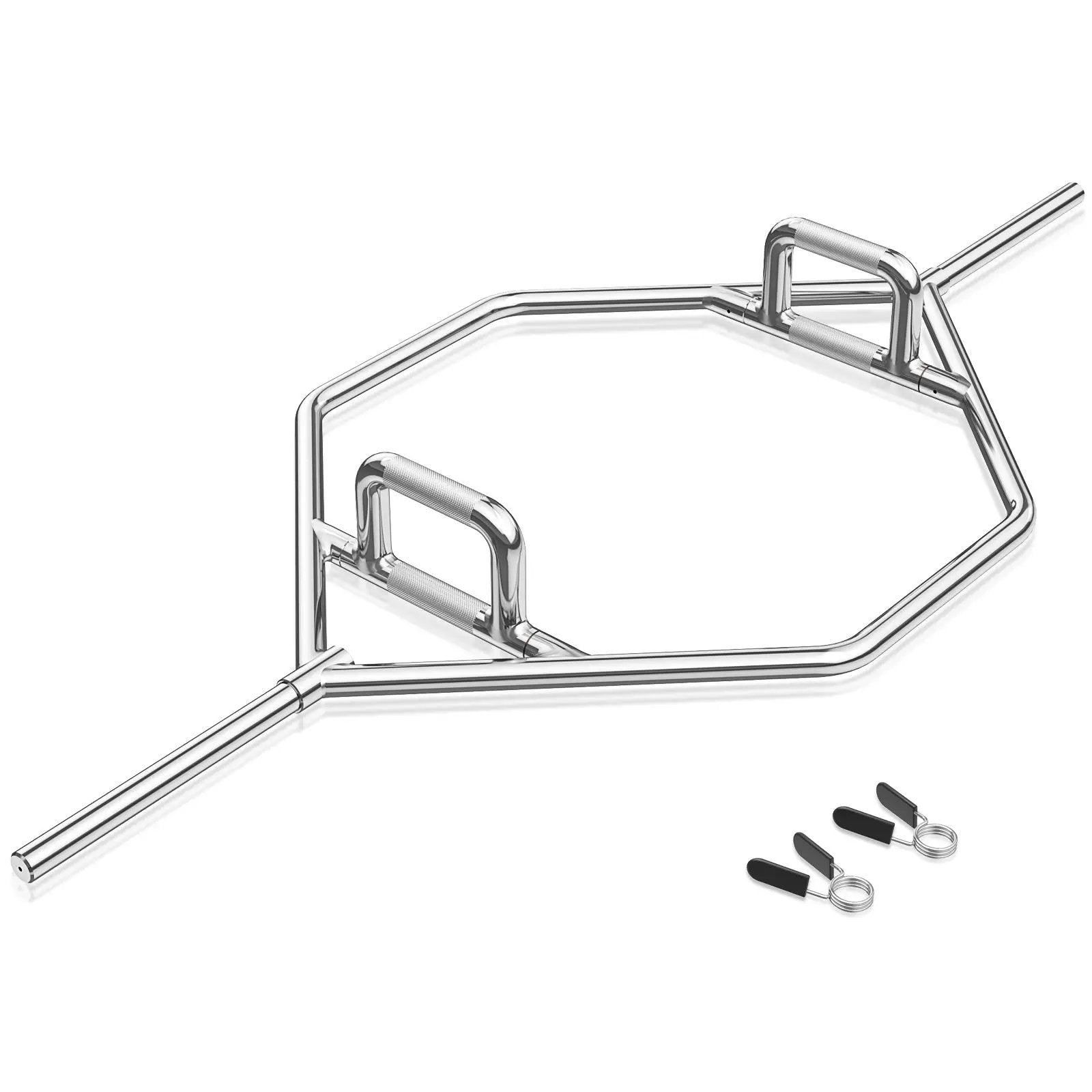 Olympic Hex Trap Bar with 2 Spring Collars and Foldable Handle by DirectDeals