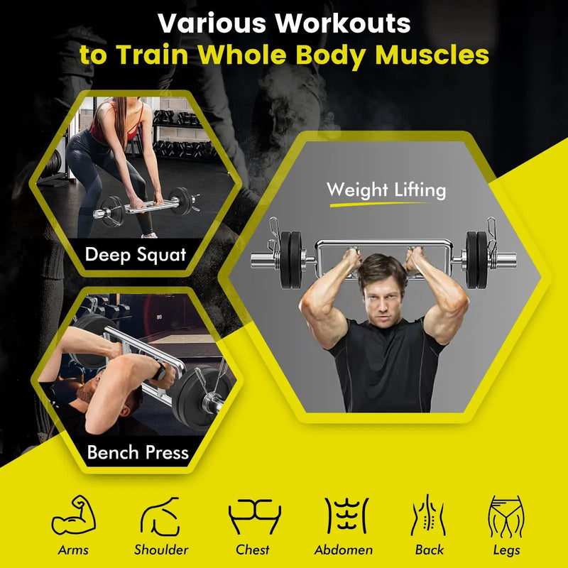 700 LBS Olympic Triceps Bar with Knurled Handles for Squats Deadlifts Shrugs by DirectDeals