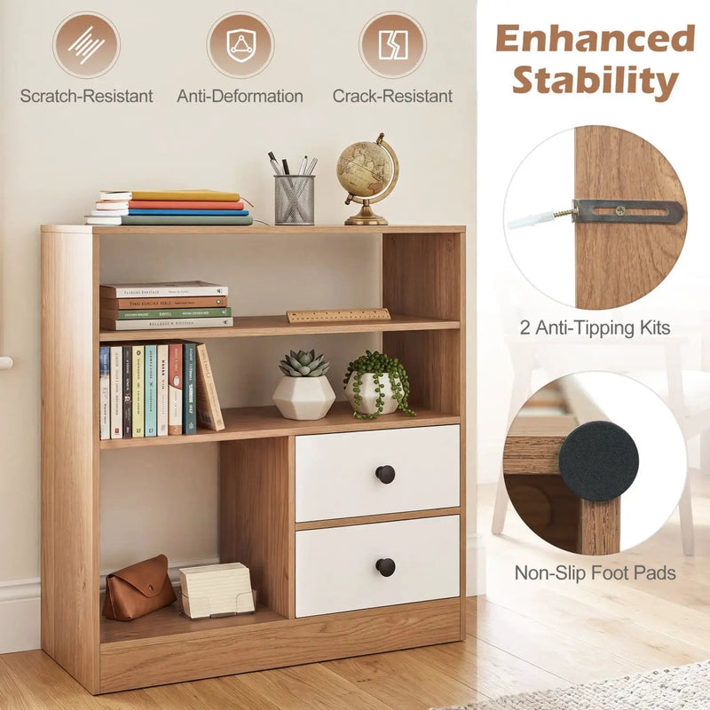 Storage Cabinet with 3 Shelves and 2 Fabric Drawers by DirectDeals
