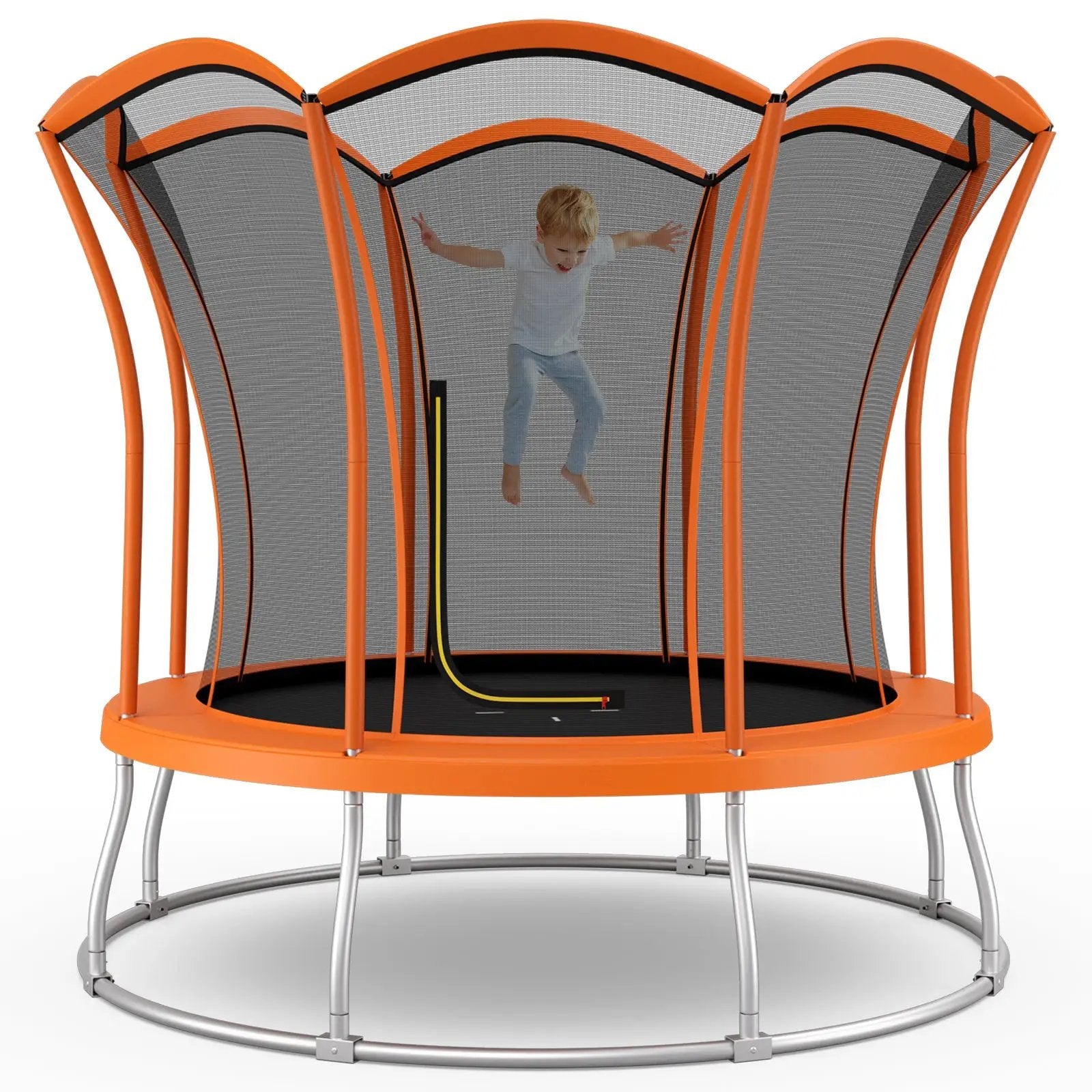 10 Feet Unique Flower Shape Trampoline with Galvanized Steel Frame by DirectDeals