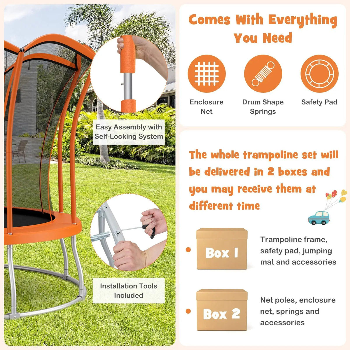 10 Feet Unique Flower Shape Trampoline with Galvanized Steel Frame, photo 6 of 9