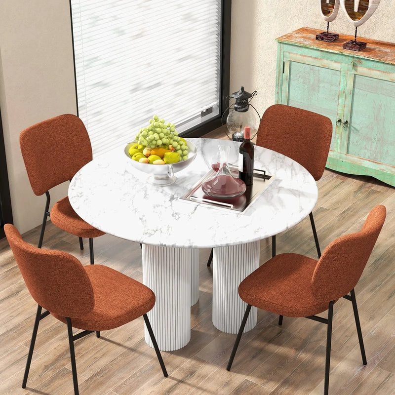 Set of 2 Modern Armless Dining Chairs with Linen Fabric by DirectDeals