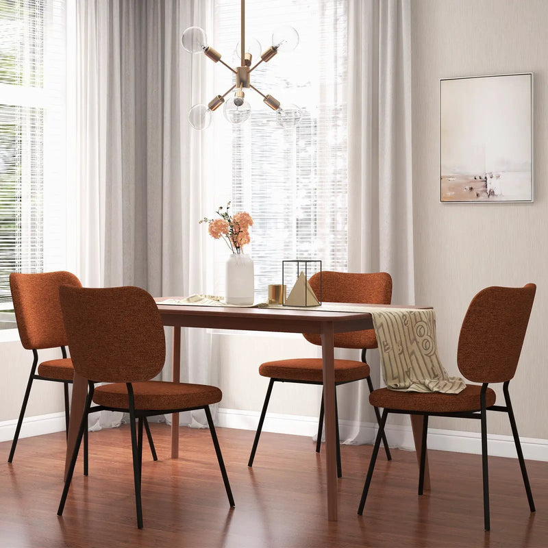 Set of 2 Modern Armless Dining Chairs with Linen Fabric by DirectDeals