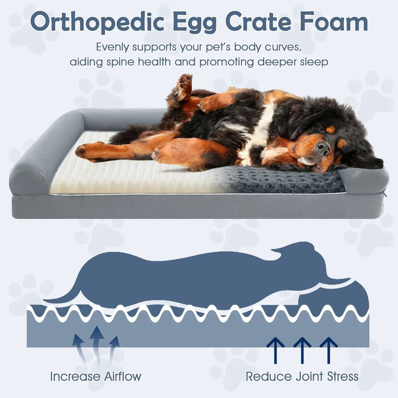 Orthopedic Foam Dog Bed Large Dog Sofa Couch with Removable Cover by DirectDeals