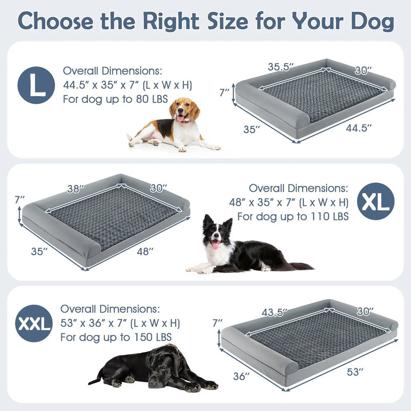 Orthopedic Foam Dog Bed Large Dog Sofa Couch with Removable Cover by DirectDeals