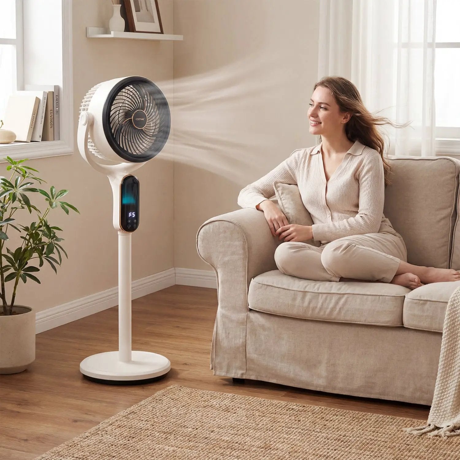 Oscillating Pedestal Fan with Remote and 8 Speeds by DirectDeals