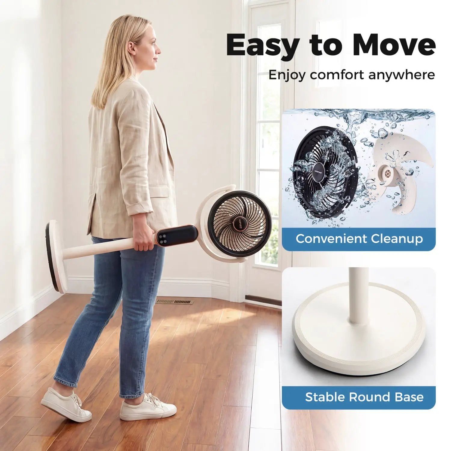Oscillating Pedestal Fan with Remote and 8 Speeds by DirectDeals