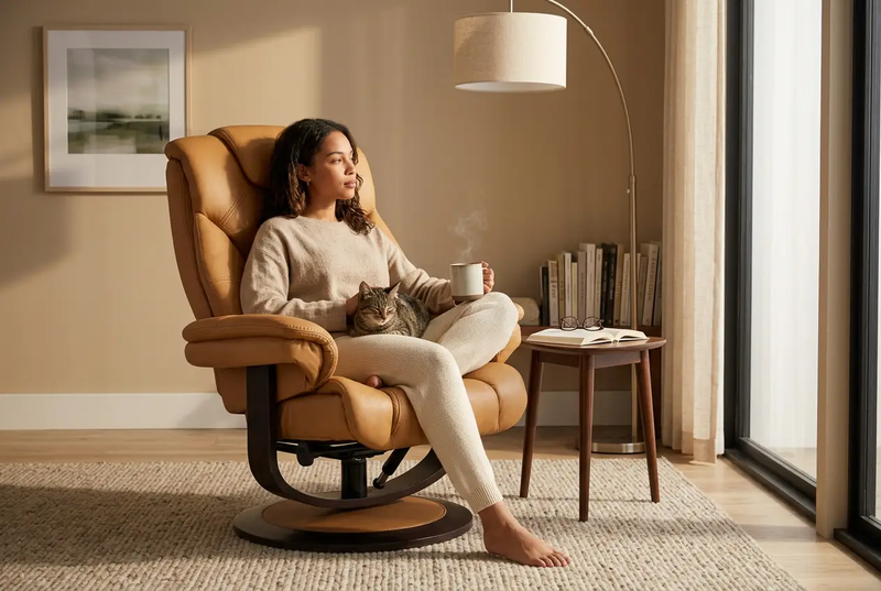 Oslo Euro Recliner w/ Ottoman by Ornate Furniture