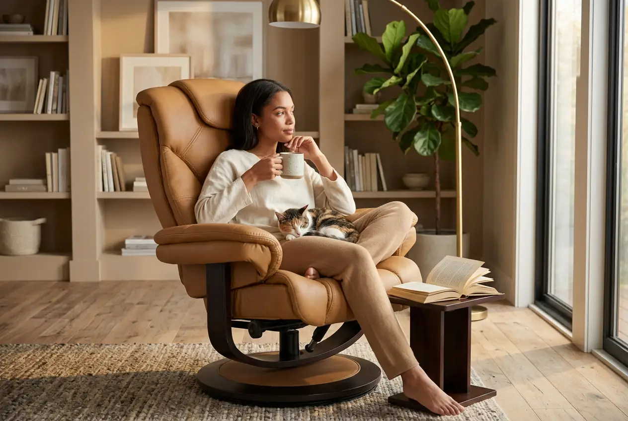 Oslo Euro Recliner w/ Ottoman by Ornate Furniture