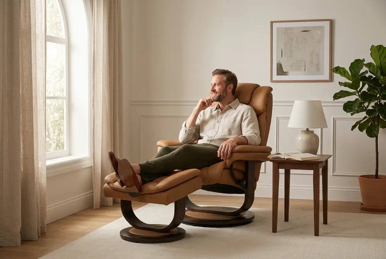 Oslo Euro Recliner w/ Ottoman by Ornate Furniture
