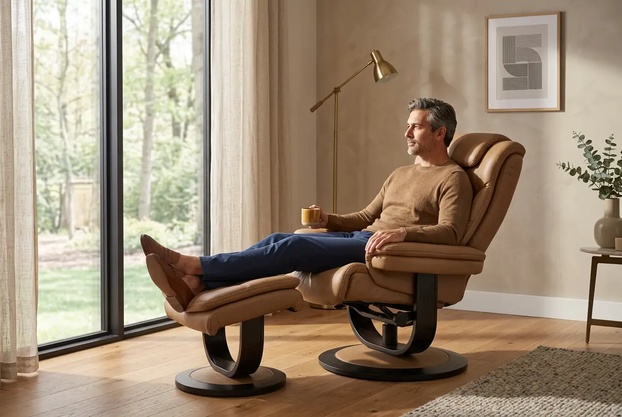 Oslo Euro Recliner w/ Ottoman by Ornate Furniture