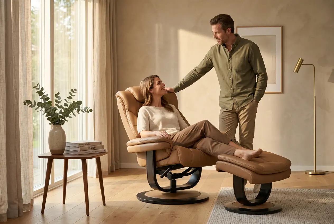 Oslo Euro Recliner w/ Ottoman by Ornate Furniture