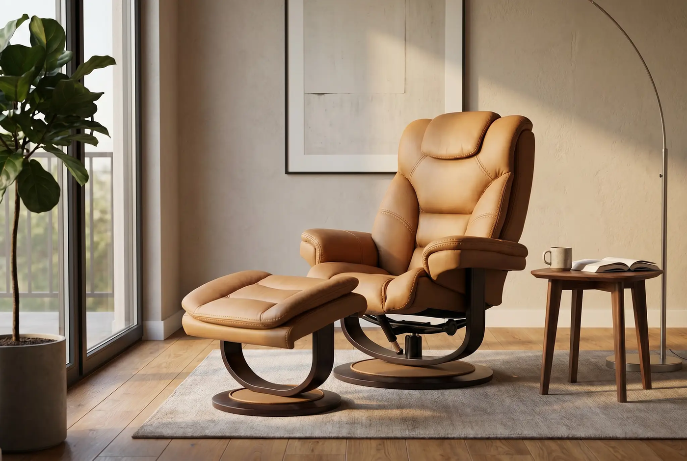 Oslo Euro Recliner w/ Ottoman by Ornate Furniture