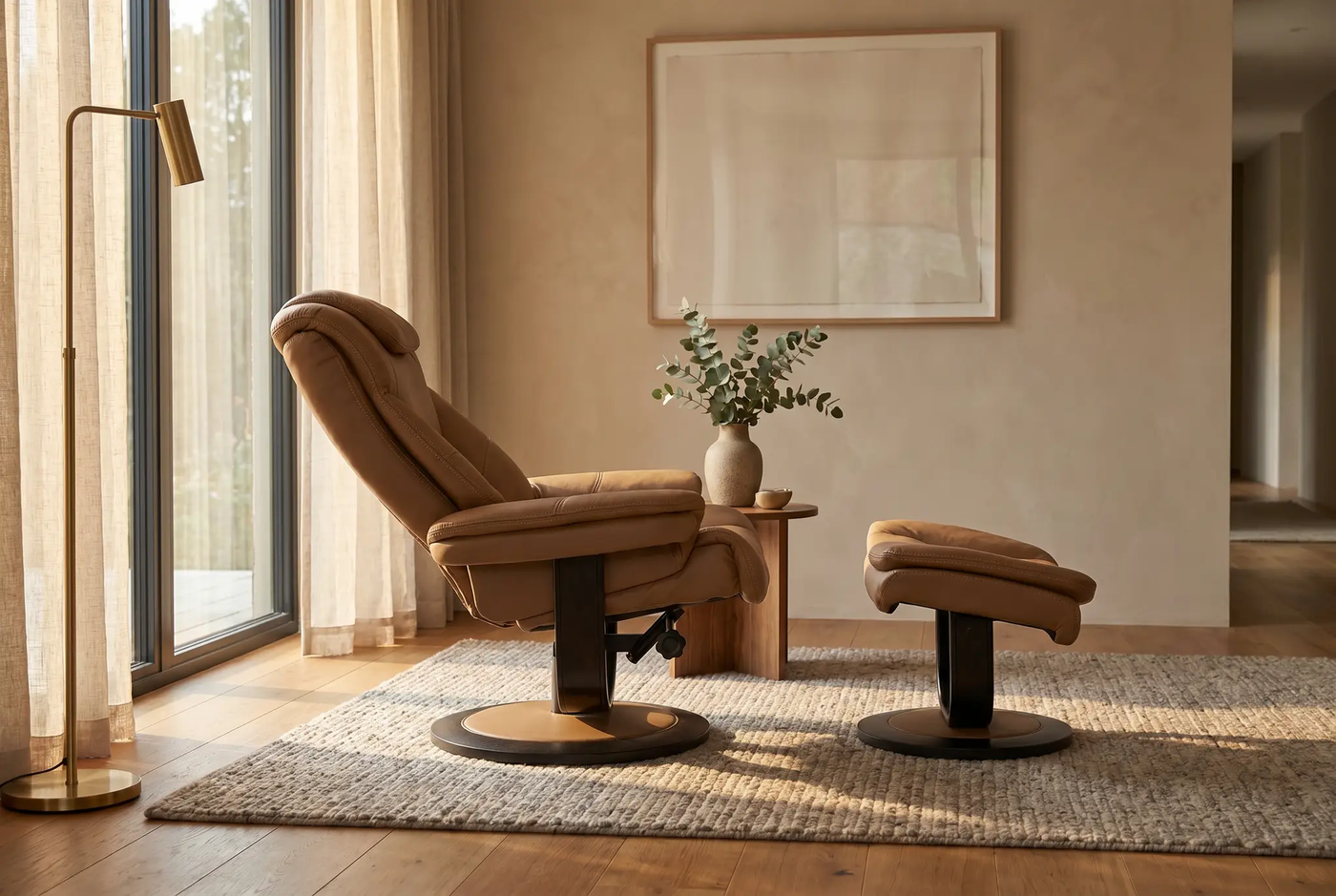 Oslo Euro Recliner w/ Ottoman by Ornate Furniture