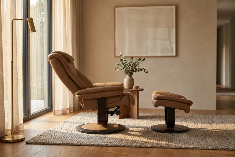 Oslo Euro Recliner w/ Ottoman by Ornate Furniture