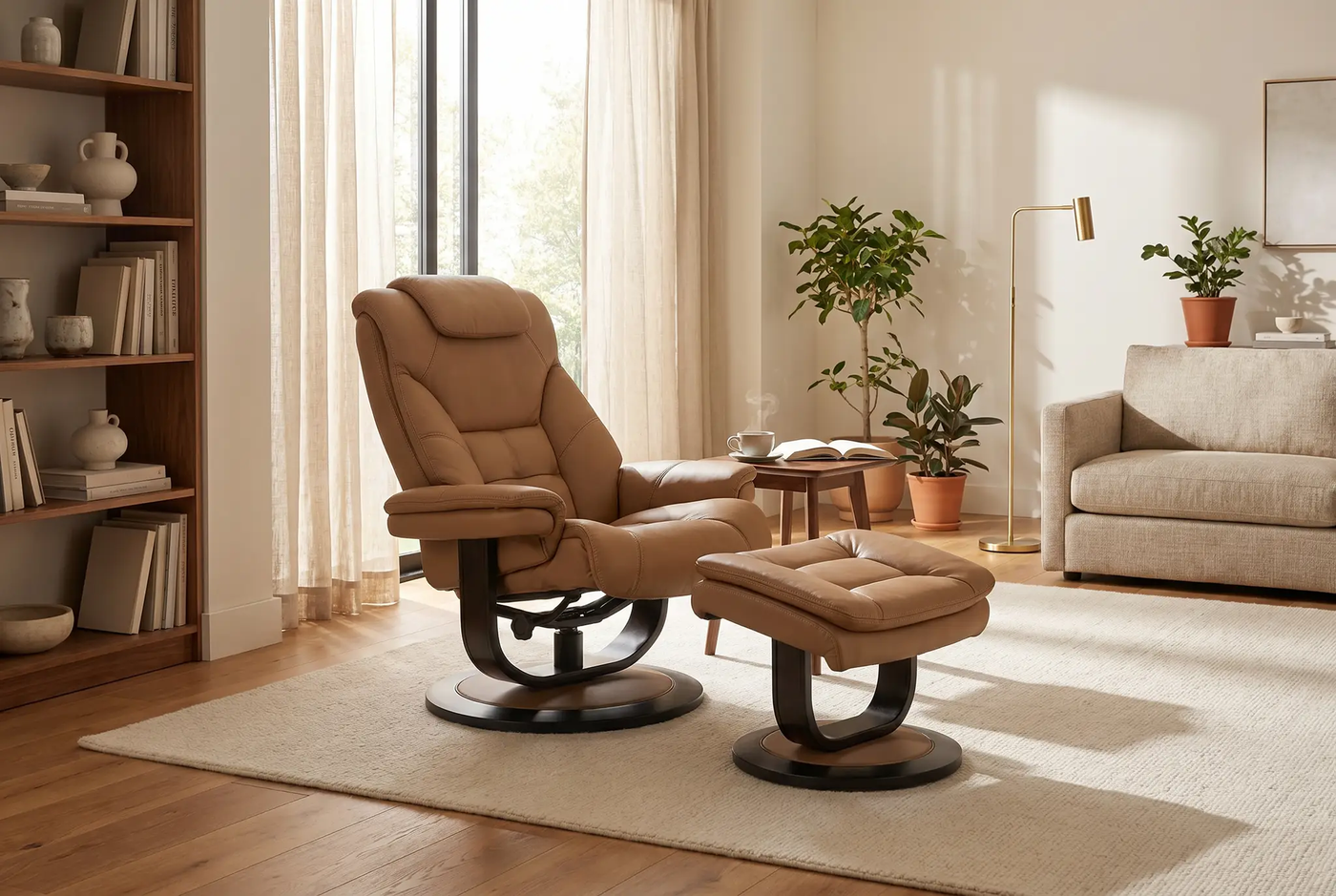 Oslo Euro Recliner w/ Ottoman by Ornate Furniture