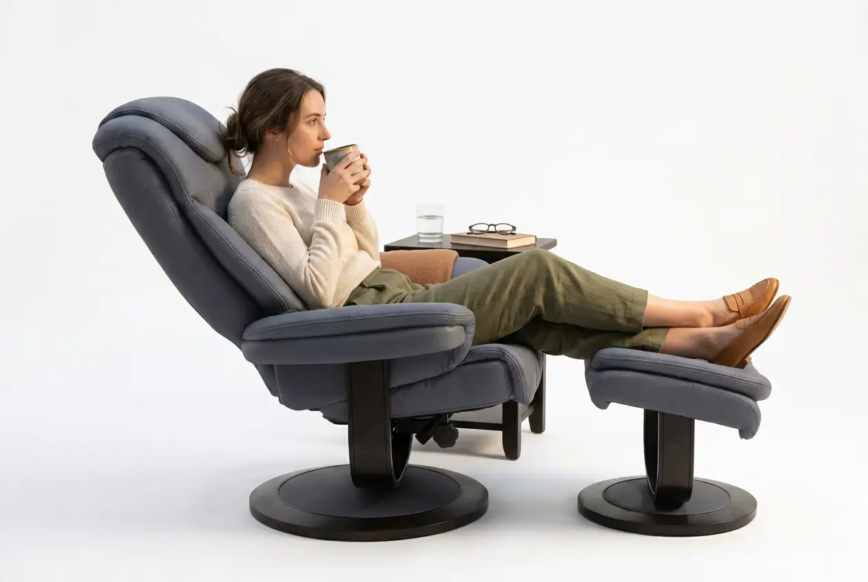 Oslo Euro Recliner w/ Ottoman by Ornate Furniture