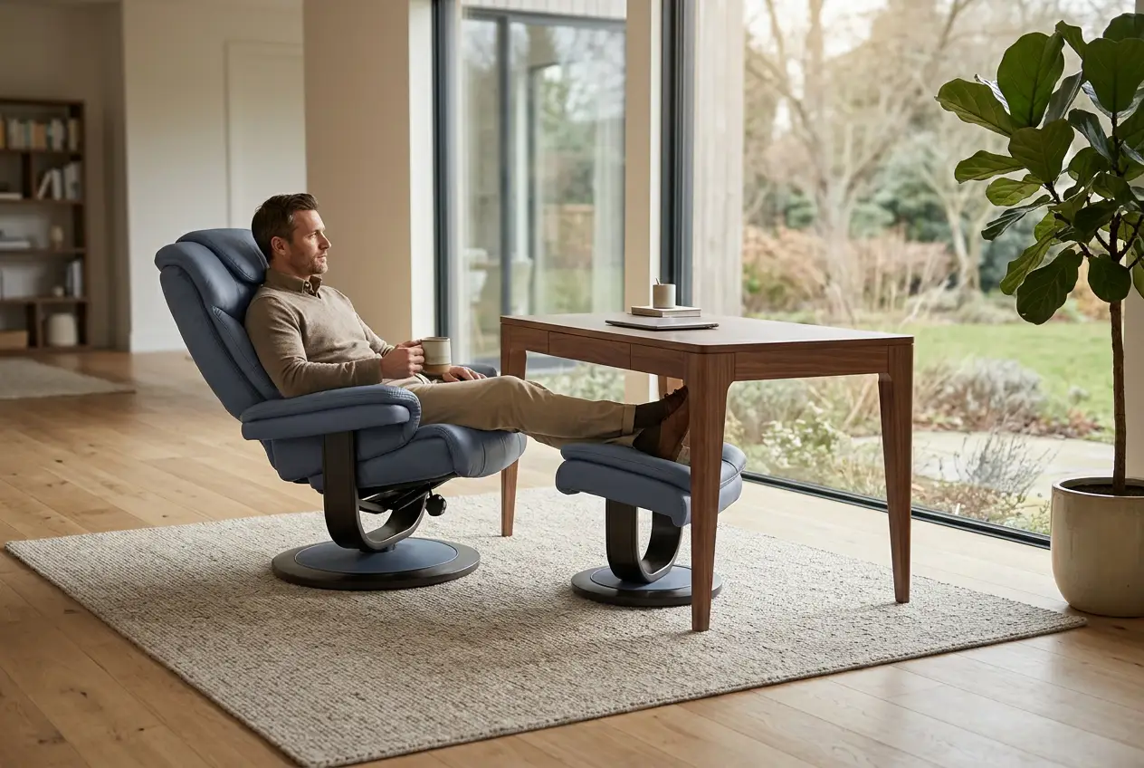 Oslo Euro Recliner w/ Ottoman by Ornate Furniture