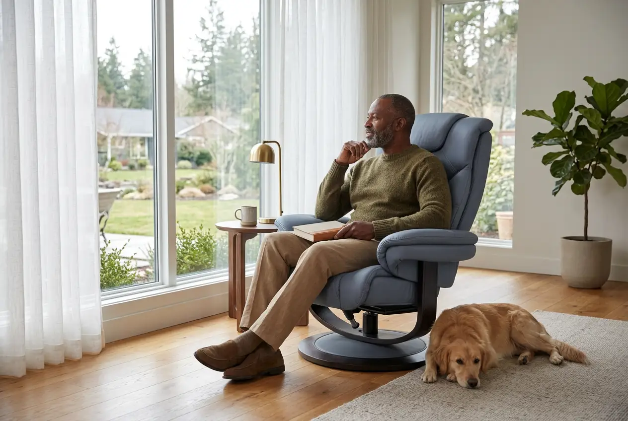 Oslo Euro Recliner w/ Ottoman by Ornate Furniture