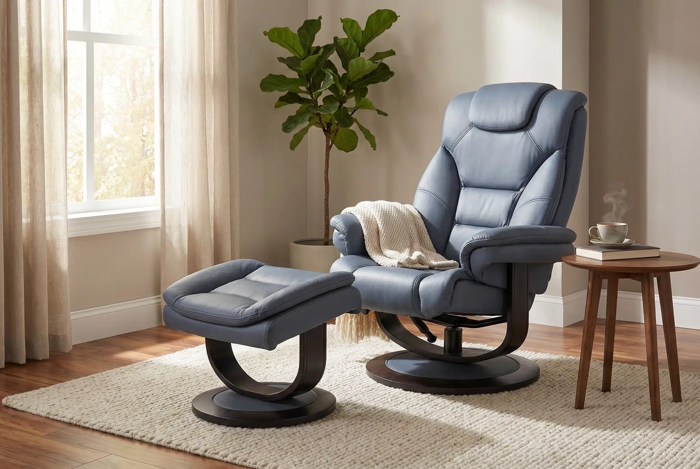 Oslo Euro Recliner w/ Ottoman by Ornate Furniture