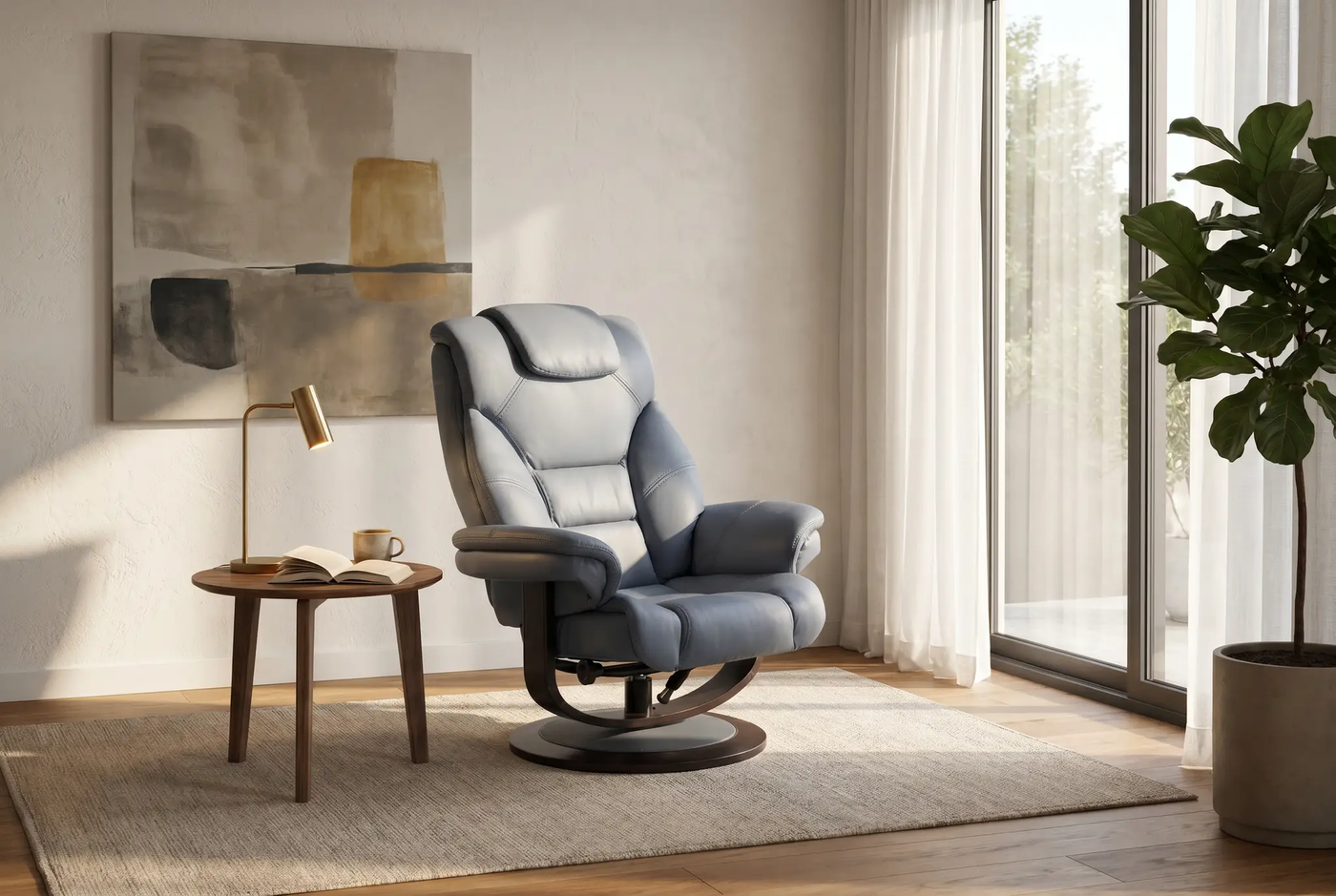 Oslo Euro Recliner w/ Ottoman by Ornate Furniture