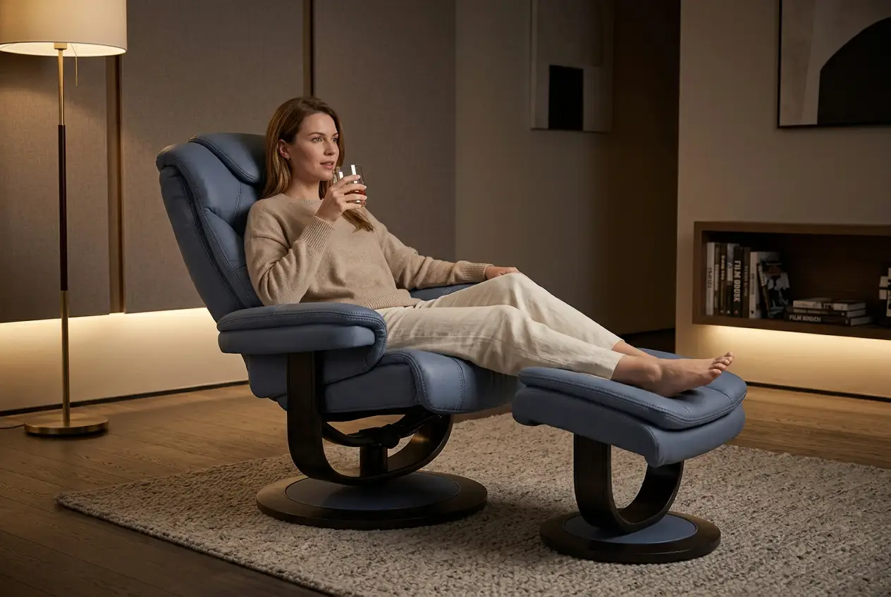 Oslo Euro Recliner w/ Ottoman by Ornate Furniture