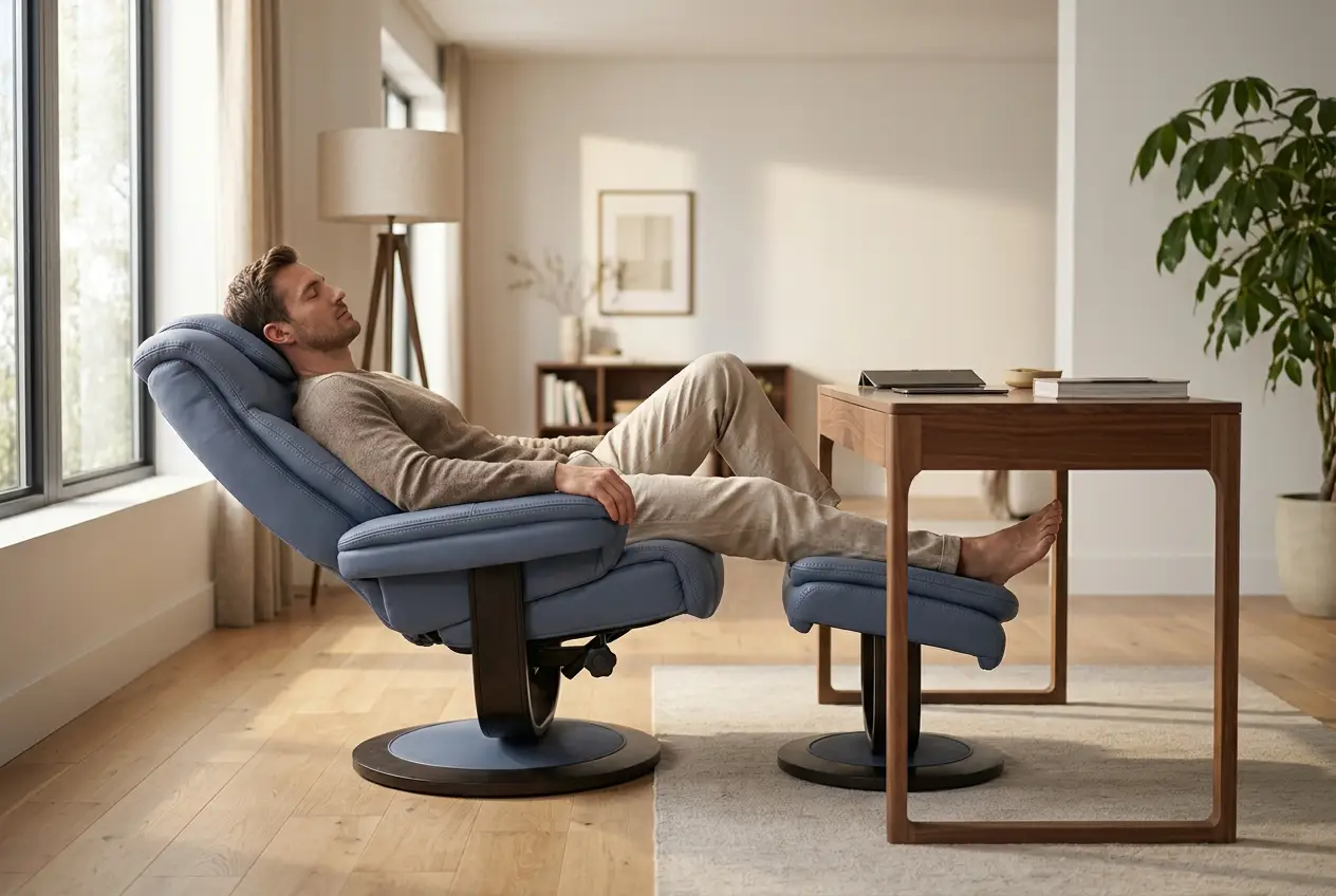 Oslo Euro Recliner w/ Ottoman by Ornate Furniture