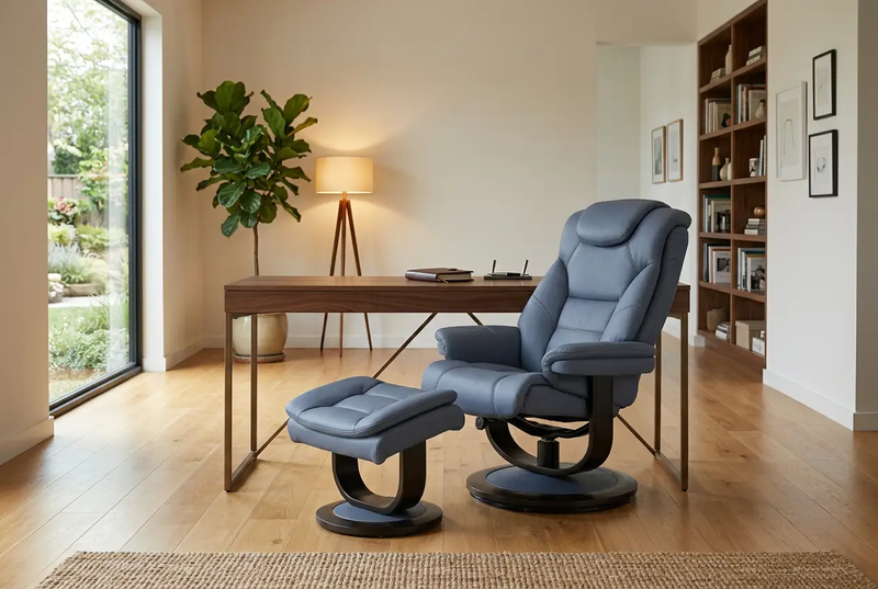 Oslo Euro Recliner w/ Ottoman by Ornate Furniture