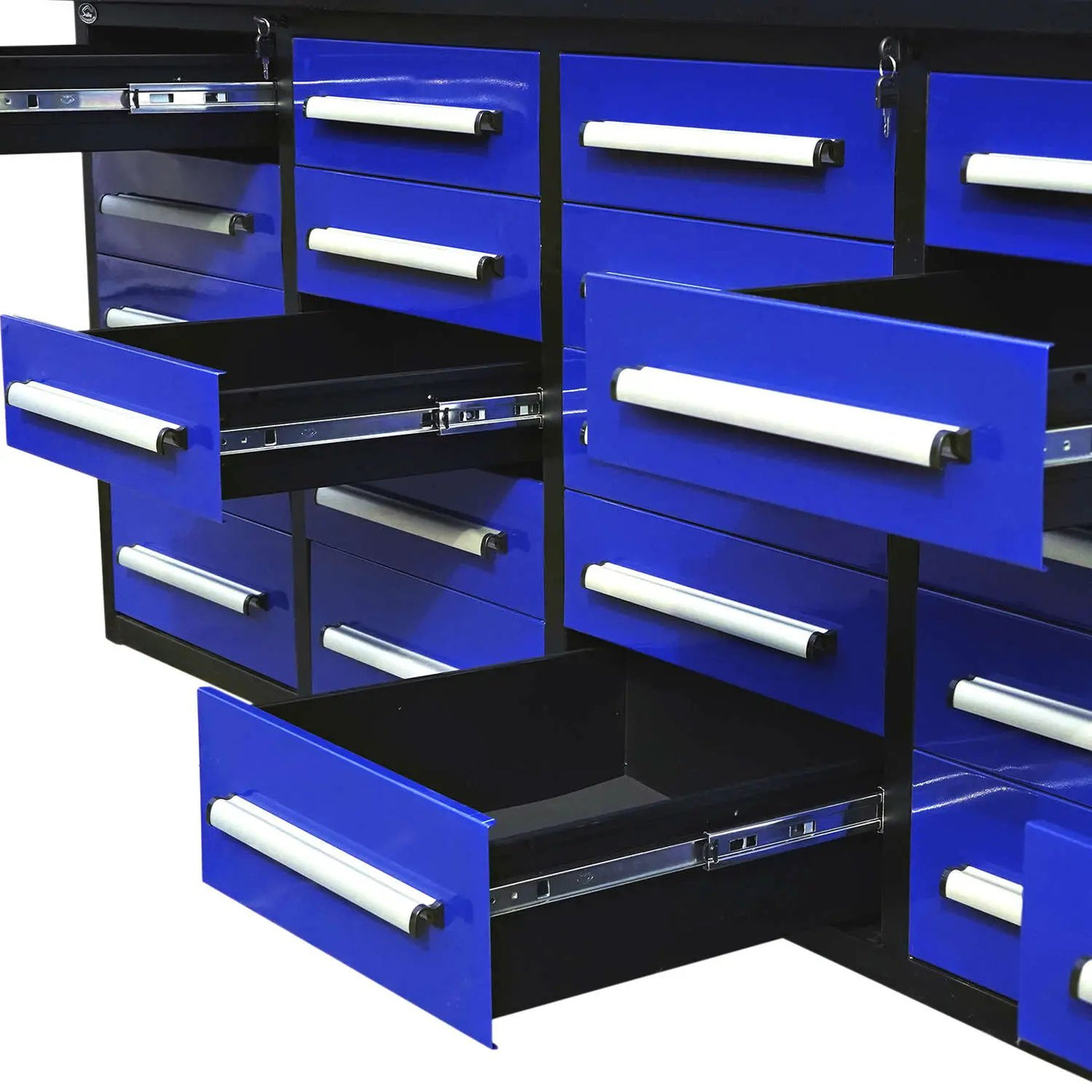 10ft 25-Drawer Storage Workbench with Wheels by Chery Industrial