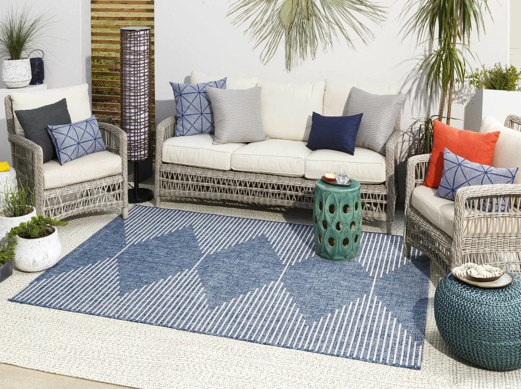 Stephan Navy Outdoor Rug by Boutique Rugs