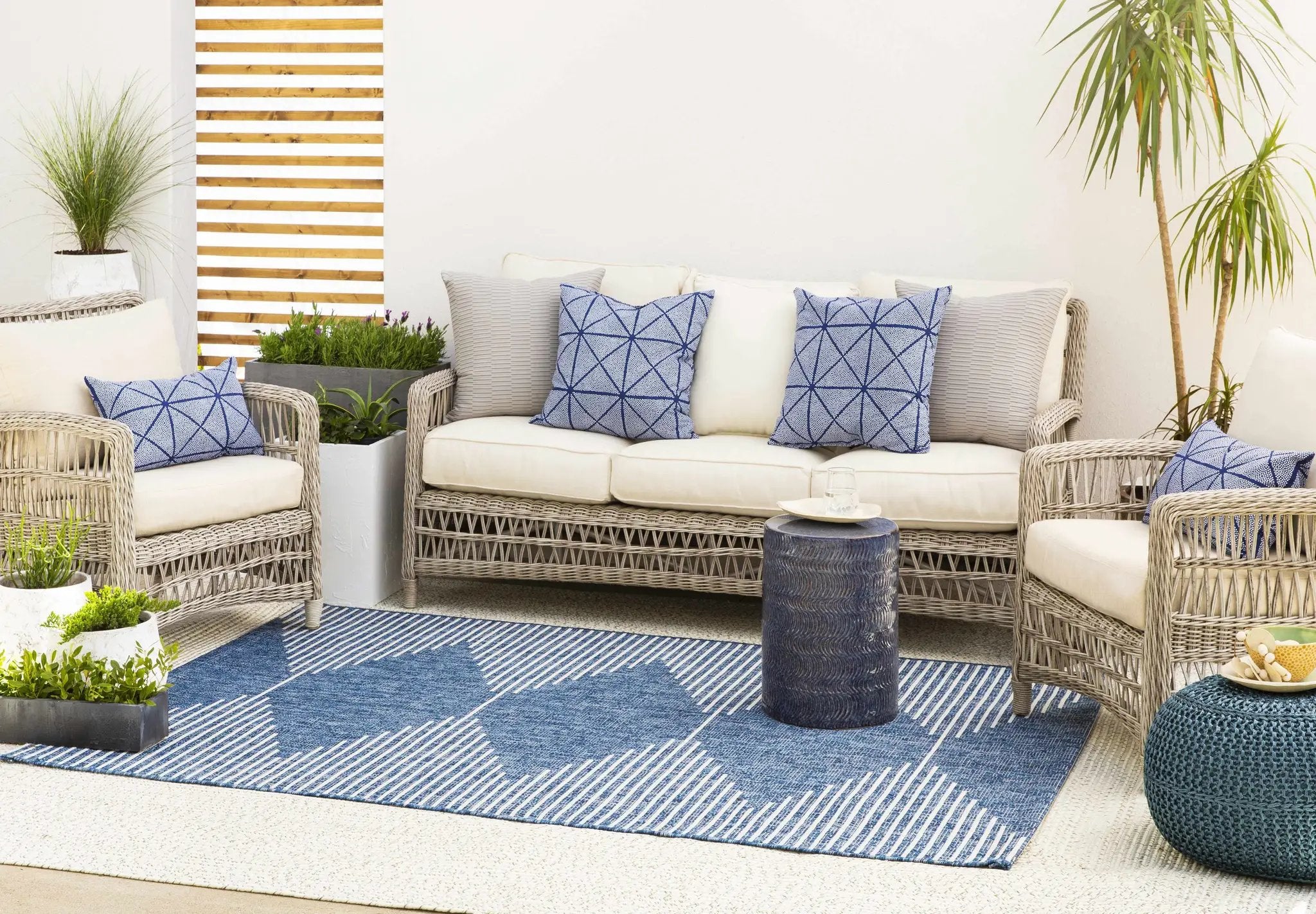 Stephan Navy Outdoor Rug by Boutique Rugs