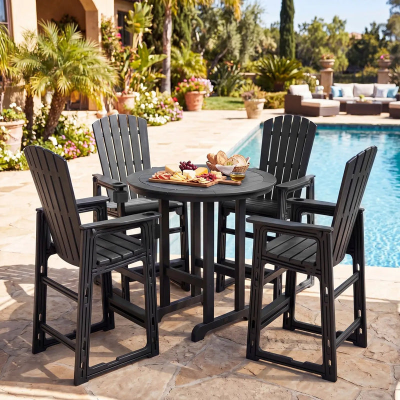 Outdoor Bar Stool 29" Height with Backrest and Armrests by DirectDeals