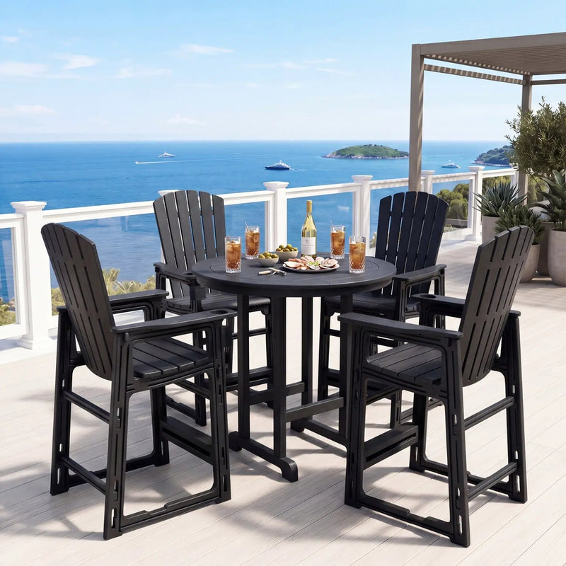 Outdoor Bar Stool 29" Height with Backrest and Armrests by DirectDeals