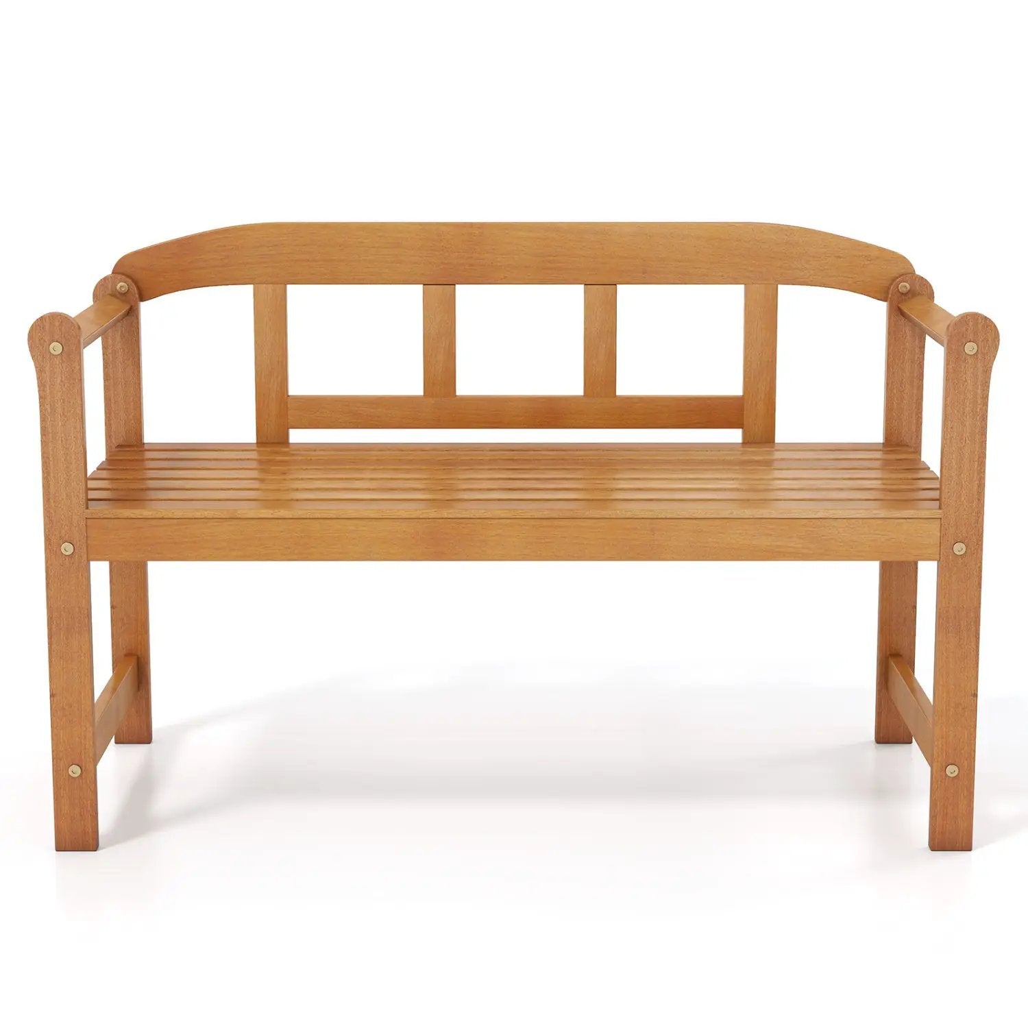 2-Seater Acacia Wood Garden Bench with Backrest & Armrests by DirectDeals