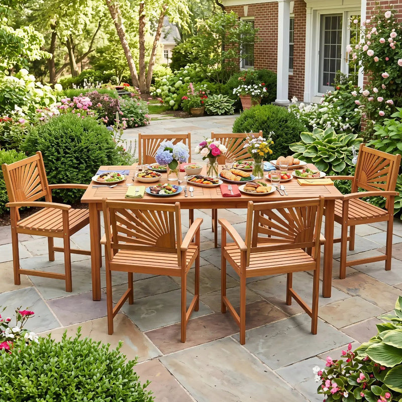 Acacia Wood Patio Dining Chairs - Set of 2 by DirectDeals