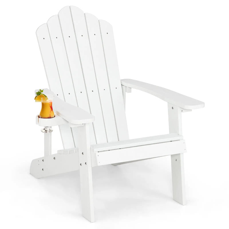 Weather Resistant HIPS Outdoor Adirondack Chair with Cup Holder by DirectDeals